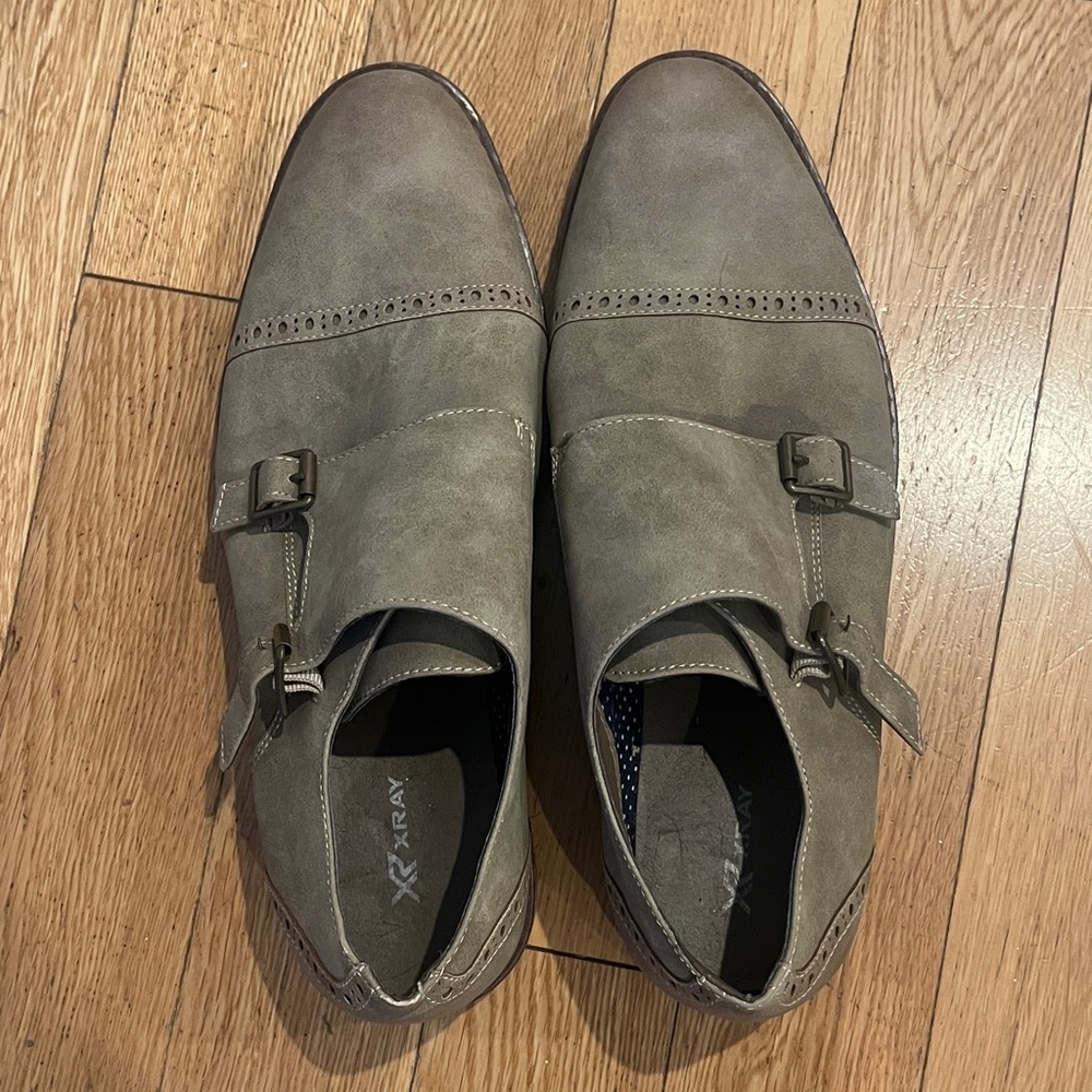 Men's Taupe Monk Strap Shoes